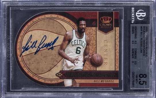 2009-10 Crown Royale Majestic Signatures #BR Bill Russell Signed Card (#05/49) - BGS NM-MT+ 8.5/BGS 10